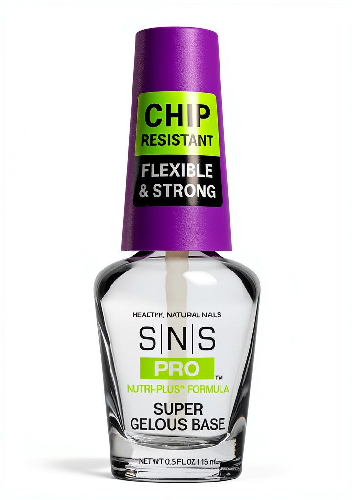 Applying SNS Gelous Base Coat Adhesive before dip powder