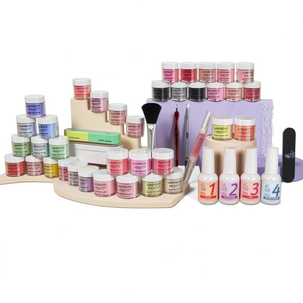Lavender Violets Dip Powder Nail Kit Amber Rainbow Castle-4