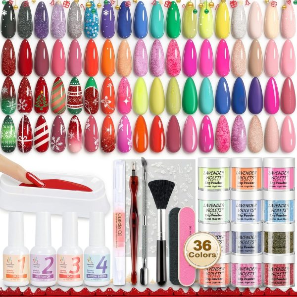 Lavender Violets Dip Powder Nail Kit Amber Rainbow Castle-0
