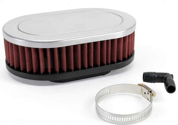 EMPI Oval Air Cleaner Mount Gasket with Steel Top and Washable Gauze-2