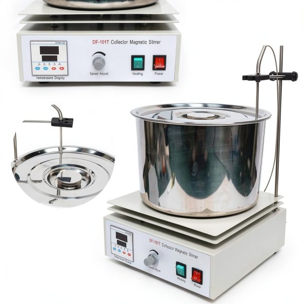 10 Liter Collective Heat Magnetic Stirrer Water Bath Oil Bath Laboratory Thermostat 1400Rpm 400, Digital Df-101t Constant Temperature Water Bath 110V-3