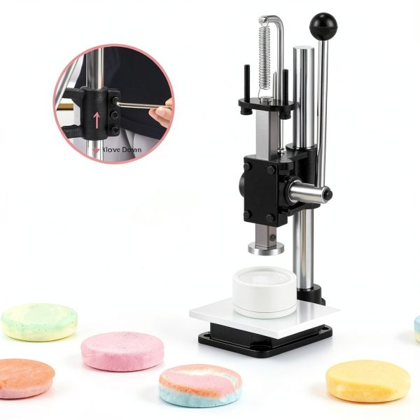Bath Ball Pressing Machine with a Round Soap Shampoo Bar Mold, Adjustable Height Shower Steamer Press Machine for DIY Handmade Spa Gifts and Soap Crafting-4