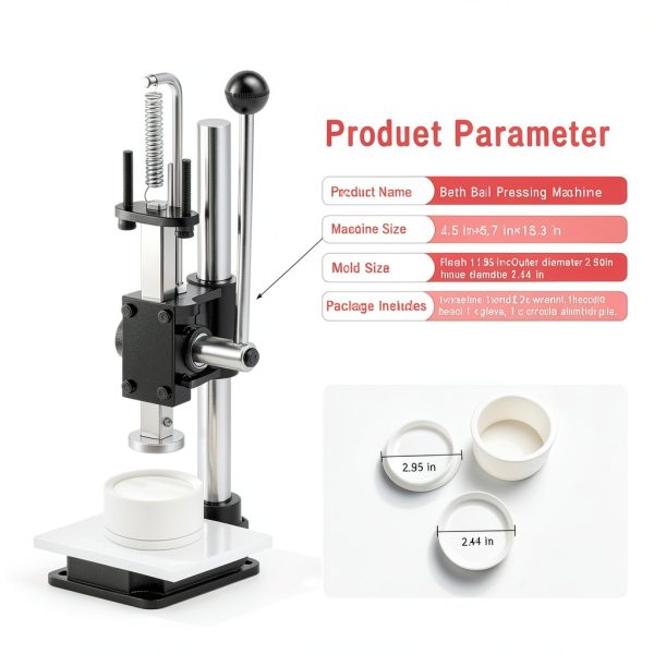 Bath Ball Pressing Machine with a Round Soap Shampoo Bar Mold, Adjustable Height Shower Steamer Press Machine for DIY Handmade Spa Gifts and Soap Crafting-1