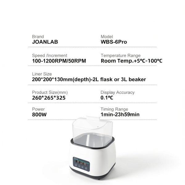 Thermostatic Lab Water Bath JOANLAB 3L Magnetic Stirrer 800W-1