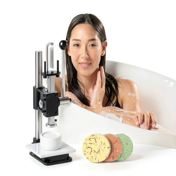 Bath Ball Pressing Machine with a Round Soap Shampoo Bar Mold, Adjustable Height Shower Steamer Press Machine for DIY Handmade Spa Gifts and Soap Crafting-5